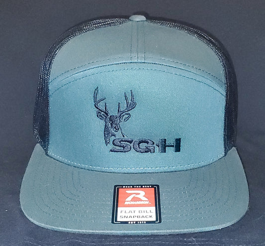 5 Panel Green/Black Richardson 168 SGH Buck Logo Hat