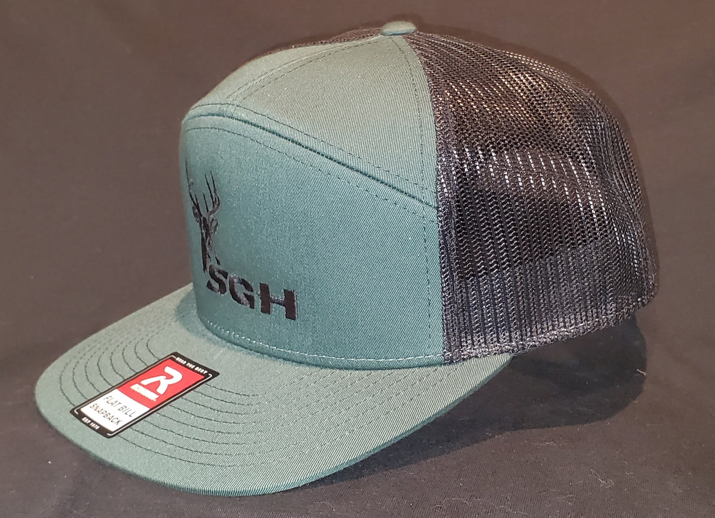 5 Panel Green/Black Richardson 168 SGH Buck Logo Hat