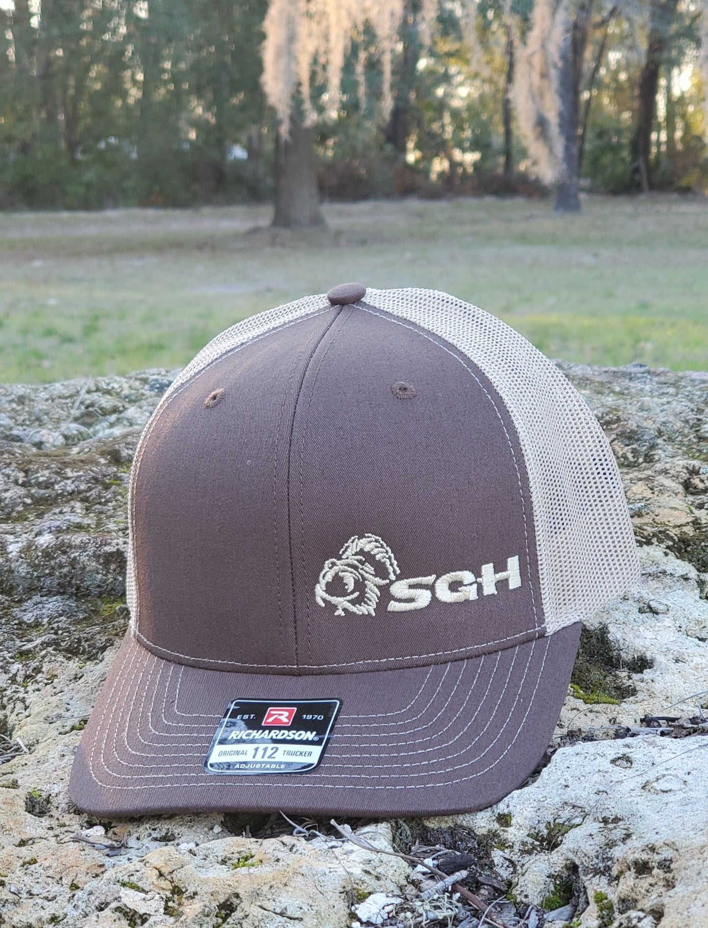 Brown & Tan Richardson 112 with Tan Embroidered 2nd Generation Turkey Logo