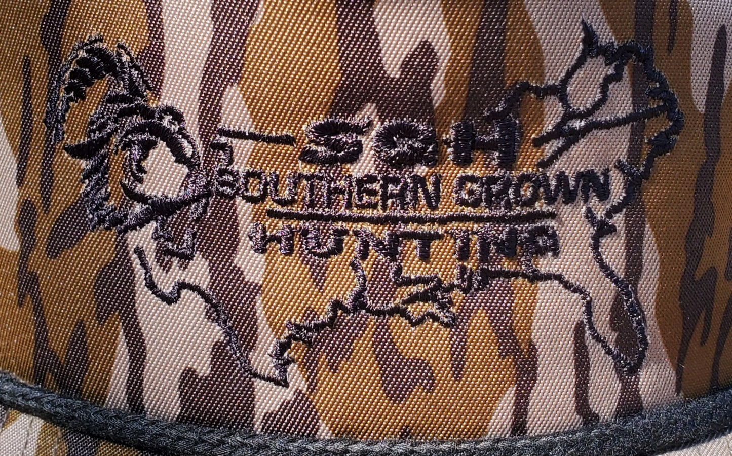 Bottomland Richardson Rope Hat with Black Embroidered Turkey Logo