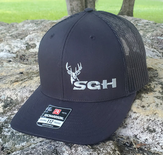 SGH Black Richardson 112 with Silver Embroidered 2nd Gen Deer Logo