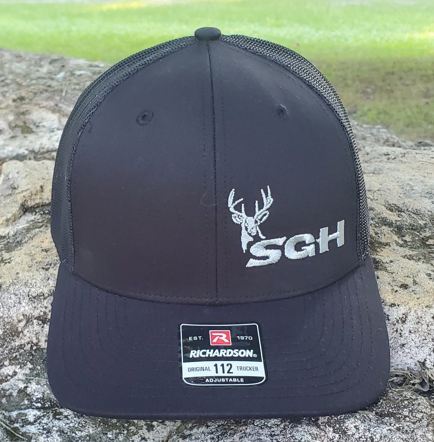 SGH Black Richardson 112 with Silver Embroidered 2nd Gen Deer Logo