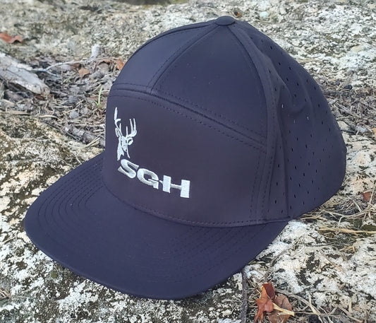 Hot Weather is Here! Moisture Wicking & Light Weight - Dri-Fit Richardson in Black with Silver Embroidered 2nd gen deer logo