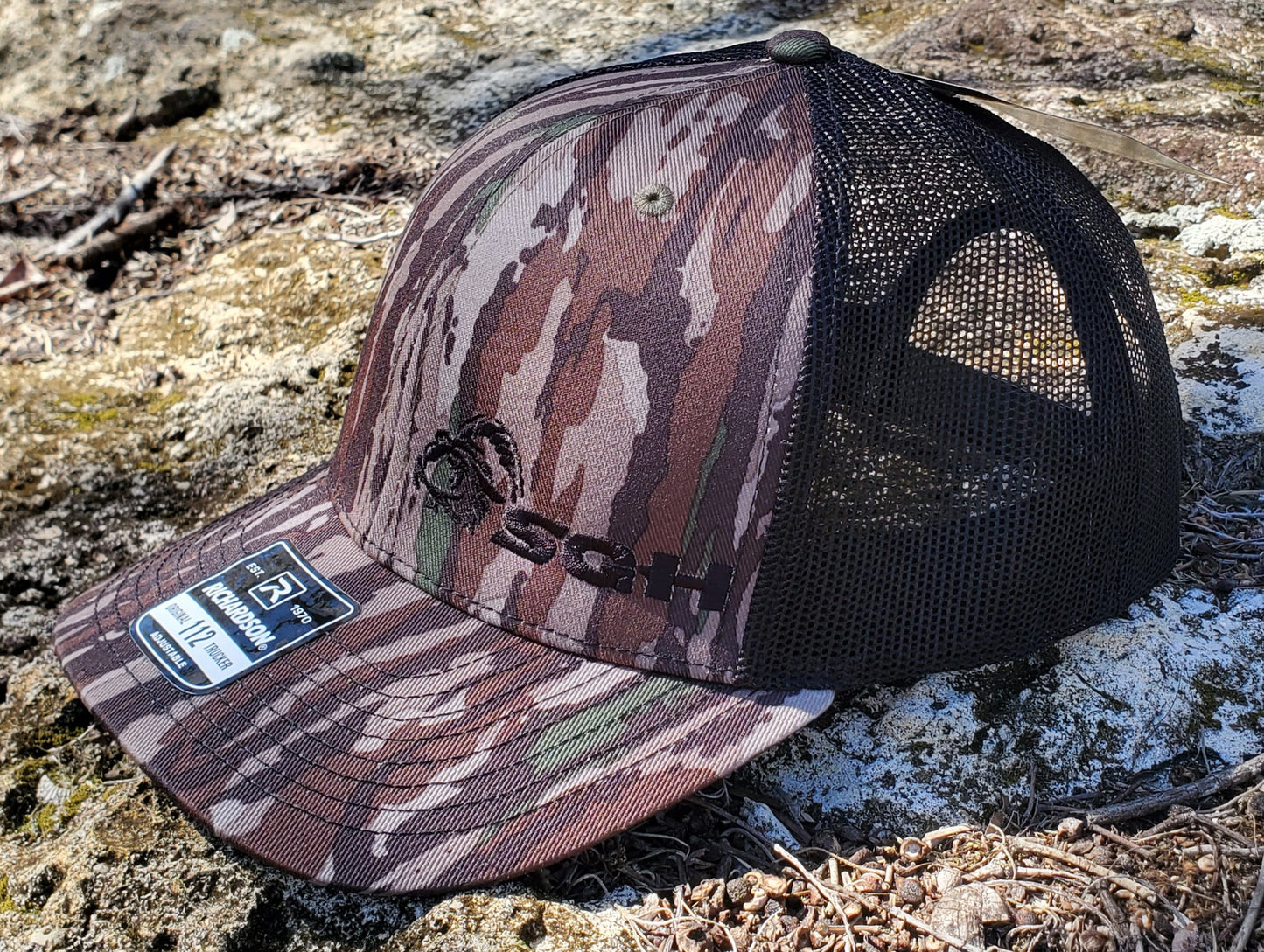 Realtree Legacy/Black Richardson 112 with 2nd Generation Turkey Logo in Black