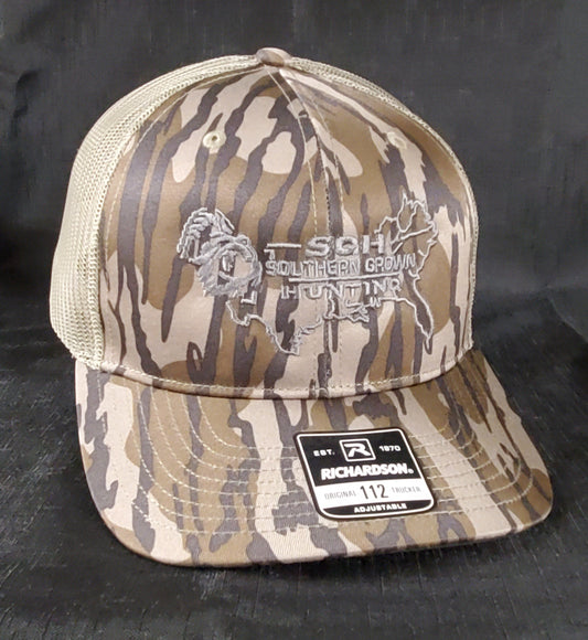 Mossy Oak Bottomland with Grey Embroidered Turkey Logo